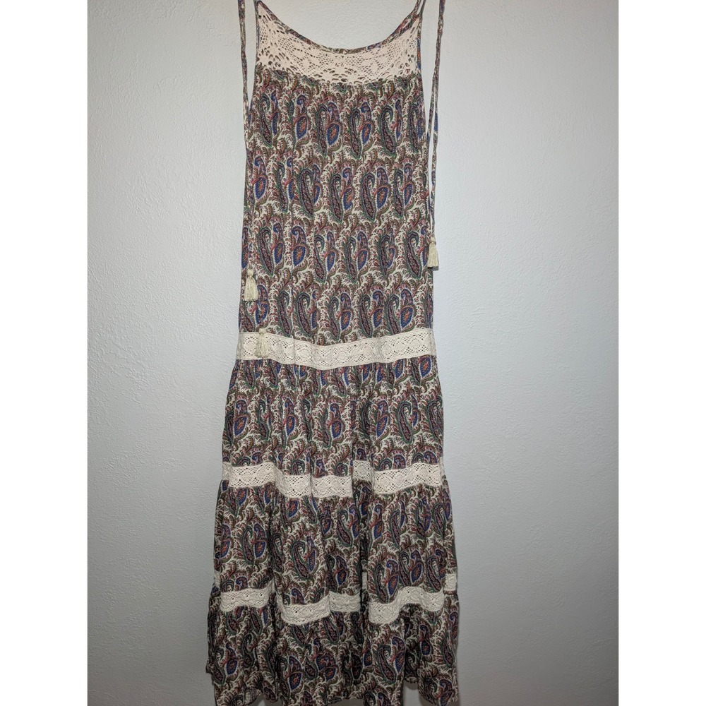 Denim & Supply Ralph Lauren Maxi Dress M Paisley Boho Tiered Festival Summer